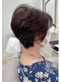 60代70代根本ふんわり丸みショート上品根本ボリュームパーマ