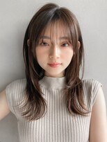 結べるボブ大人ガーリー前髪艶感エアリーカールチョコレート