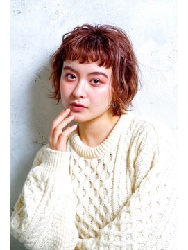 クシュ 所沢西口プロぺ通り(kusyu... ) 前髪マチルダボブピンクベージュインナーグレージュウルフ所沢