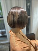 大人可愛い前髪×艶髪×白髪ぼかしグレーベージュことりベージュ