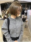 大人可愛い!ミニボブ×上品ブラウンカラー
