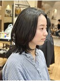 ◆ミディアムレイヤー/レイヤーカット/銀座/くびれヘア/黒髪