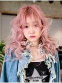 ロング韓国ヘア顔周りレイヤー美髪おくれ毛_F0618