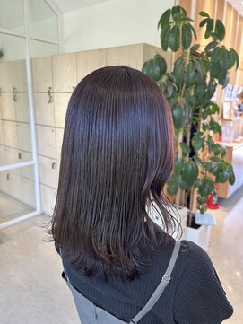 アドラーブル 万代店 (adorable) 大人可愛いくびれレイヤーカットカシスピンク艶カラー