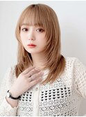 イメチェン/ホワイトブロンド/外ハネボブ/美髪/仙台