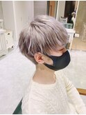 束感マッシュショート/ホワイトシルバー