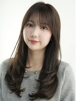 エインアンリー 明治神宮前(AIN.ANLY.)&nbsp;☆ミディアムレイヤーカットダークアッシュ大人ガーリー韓国ヘア