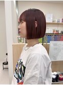 ボブ/ミニボブ/ピンクカラー/暖色/ブリーチなし/ダブルカラー