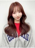 前髪カット 韓国ヘア レイヤーカット チェリーブラウン 艶髪