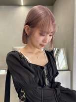 オーセン(Authen.)&nbsp;ピンクベージュ春色ハイトーンボブ