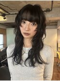 ハッシュカットレイヤーカットミディアムレイヤーウルフカット