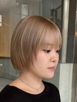 ヲタク 渋谷 代官山 恵比寿(wotaku.) ミルクティーベージュダブルカラーケアブリーチレイヤーショート