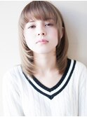 【小顔】マッシュストレートミディ