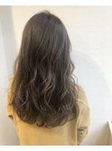__ベージュ×ハイライト×ほつれウェーブ