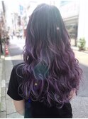 モーヴパープル#シールエクステ#グラデーションカラー#沖縄