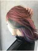 デザインカラー/厚めバング/ローライト/スリークボブ