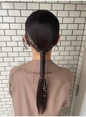 タイト 金箔 お呼ばれ ローポニー【アレンジ ヘアセット 立川】
