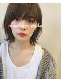 [代々木]ナチュラルピンクスイートAラインの甘辛ショートボブ