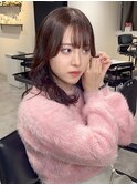 顔まわりレイヤーカット×透明感カラー