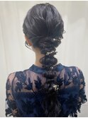 編み下ろし×金箔／結婚式お呼ばれヘア/参列ヘア/二次会ヘア