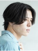 ニュアンスパーマ毛流れセンターパートウルフフェザーパーマ●