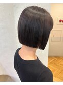 切りっぱなしボブ透明感ラベンダーダークブラウン【中居】