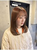 *レイヤーカット/前髪ぱっつん/顔周りカット