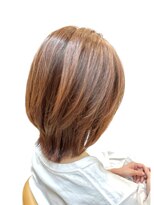 クオリス 上板橋店(QUALIS) ブリーチなしダブルカラーアプリコットオレンジショートウルフ