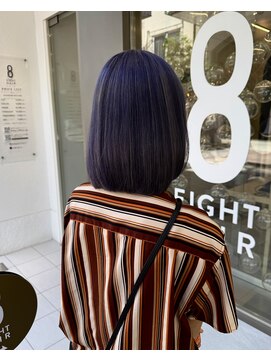 エイトヘアー(8 HAIR) ネイビー×ハイライトシルバー