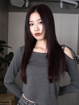 テクネ 天神大名(techne) 天神大名今泉くびれレイヤーウルフ顔まわりカット韓国風巻き髪