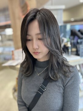 暗髪透明感♪フォギーグレージュ