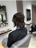 ボブスタイルのハーフアップアレンジ