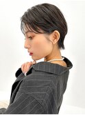 【over hair】丸みショート×アッシュブラック