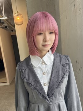 ラニヘアサロン(lani hair salon) レイヤーボブ/ピンクカラー/ブリーチ/ハイトーン/ボブレイヤー