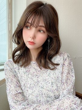 アフロート エル 錦糸町(AFLOAT L) 前髪パーマ/セミウェットウェーブ/オリーブカラー/大人かわいい