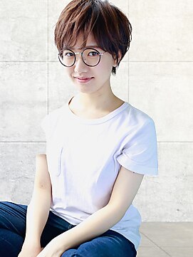 ヘアーアンジェ 南矢野目店(Hair ange) 小顔ショート×ブランジュカラー×ハイライトカラー×イルミナ