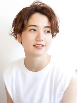 ブルー(BLUE) ショートパーマ