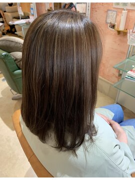 ジール(zeal) くびれヘア/アプリコットオレンジ/ハイライト/縮毛矯正/成田