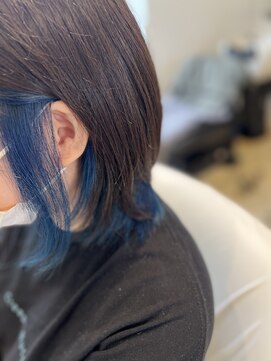 ヘアーデェカラー(hair de KOLOR) 【つくば】インナーカラー×秋色ブルー