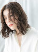濡れ髪くせ毛風センターパート髪質改善ミディb古河20代30代40代