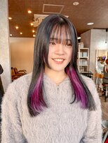 ミニム ヘアー(minim hair) 【minim×hama】結んで隠せるpink lavender inner color♪