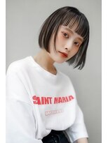 ギークス(GEEKS)&nbsp;【GEEKS渋谷】デザインボブ/モノトーングレージュ/冬ヘア/オン眉