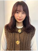 カシスピンク　小顔カット　顔周りカット　レイヤーカット　艶髪