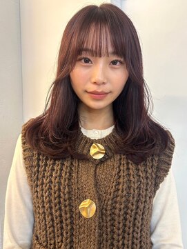 パーク 福岡天神西通り店(parc) カシスピンク　小顔カット　顔周りカット　レイヤーカット　艶髪