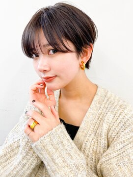 丸みボブ×グレージュ×暗髪◎20代30代前下がり小顔