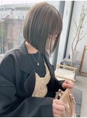 オリーブグレー/ボブ/顔周り/小顔/レイヤー/髪質改善/縮毛矯正