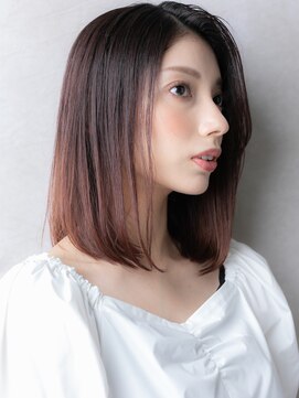 カバーヘア ブリス 北浦和(COVER HAIR bliss) エンドカラー艶感ストレートかきあげミディアムX北浦和20代30代