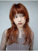 【GEEKS渋谷】セミロングレイヤー/ウルフカット/春夏カラー/小顔