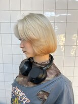 ベレーザ 渋谷(BELEZA)&nbsp;19963_金髪ホワイトブロンドインナーボブ抜きっぱなしブリーチ