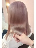 斜めバング/シルキーベージュ/ブラントカット[国分寺駅]